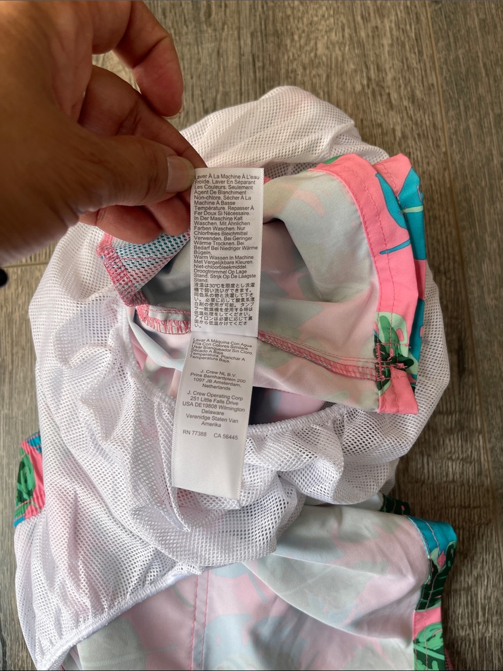 J. Crew Pink Tropical Leaf Swim Trunks - Picture 14 of 15
